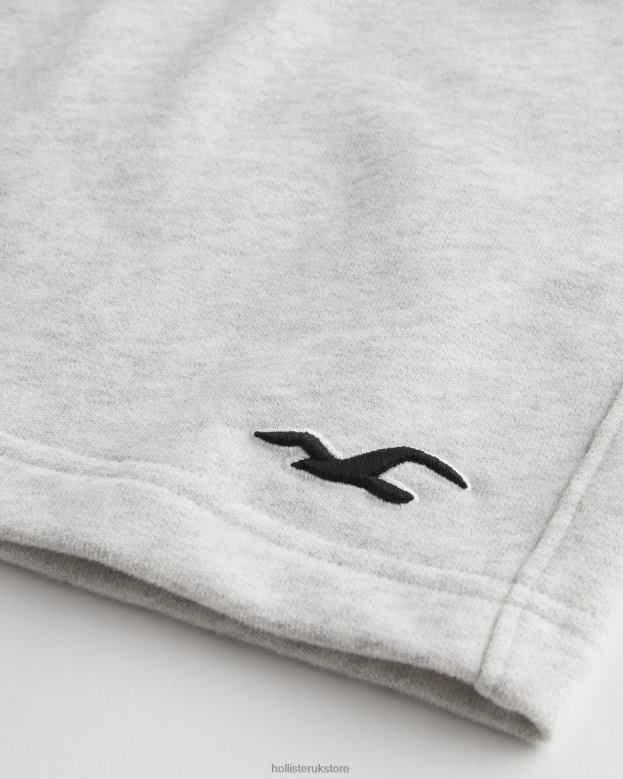 Bottoms Hollister Men Logo Icon Terry Fleece Shorts 7\\ 488201154 Light Heather Grey